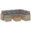 havesofasæt 8 dele med hynder polyrattan beige