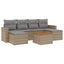 havesofasæt 7 dele med hynder polyrattan beige