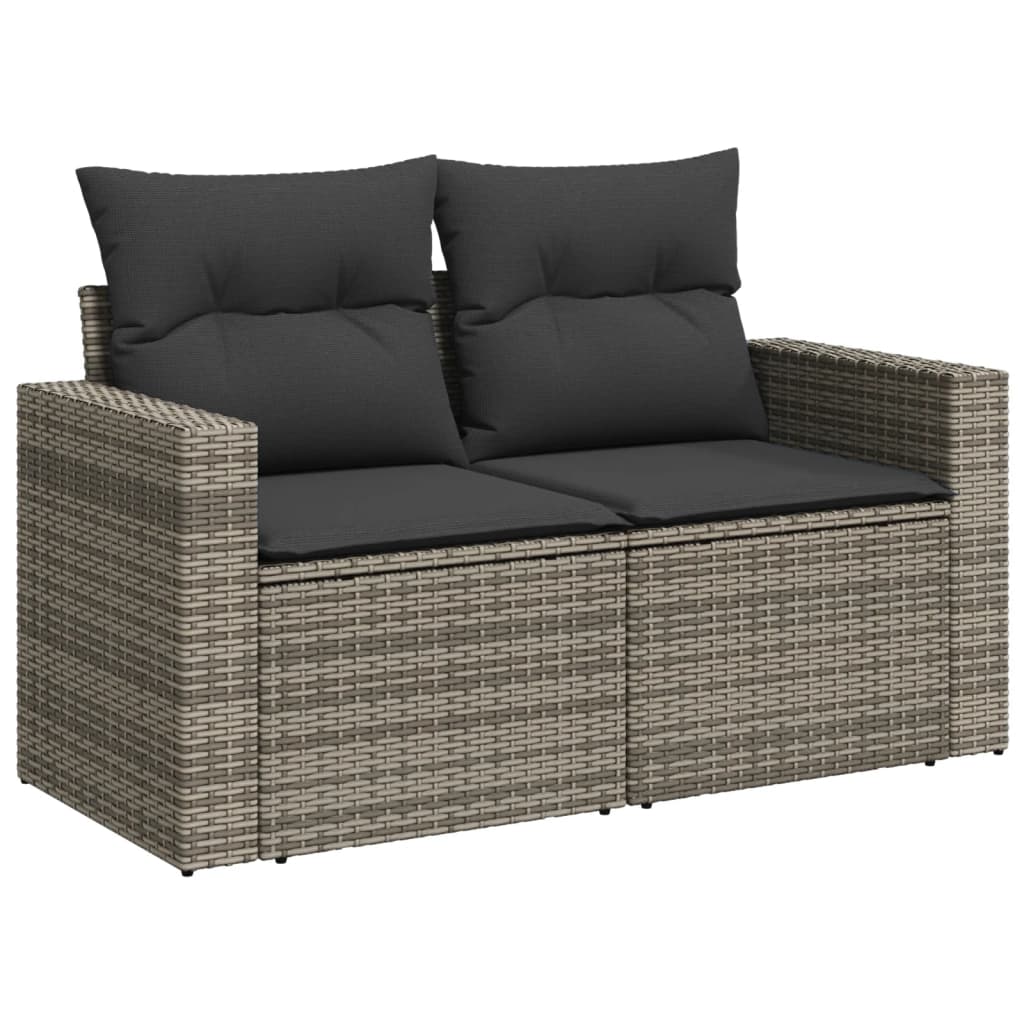 sofasæt til haven 8 dele med hynder polyrattan grå