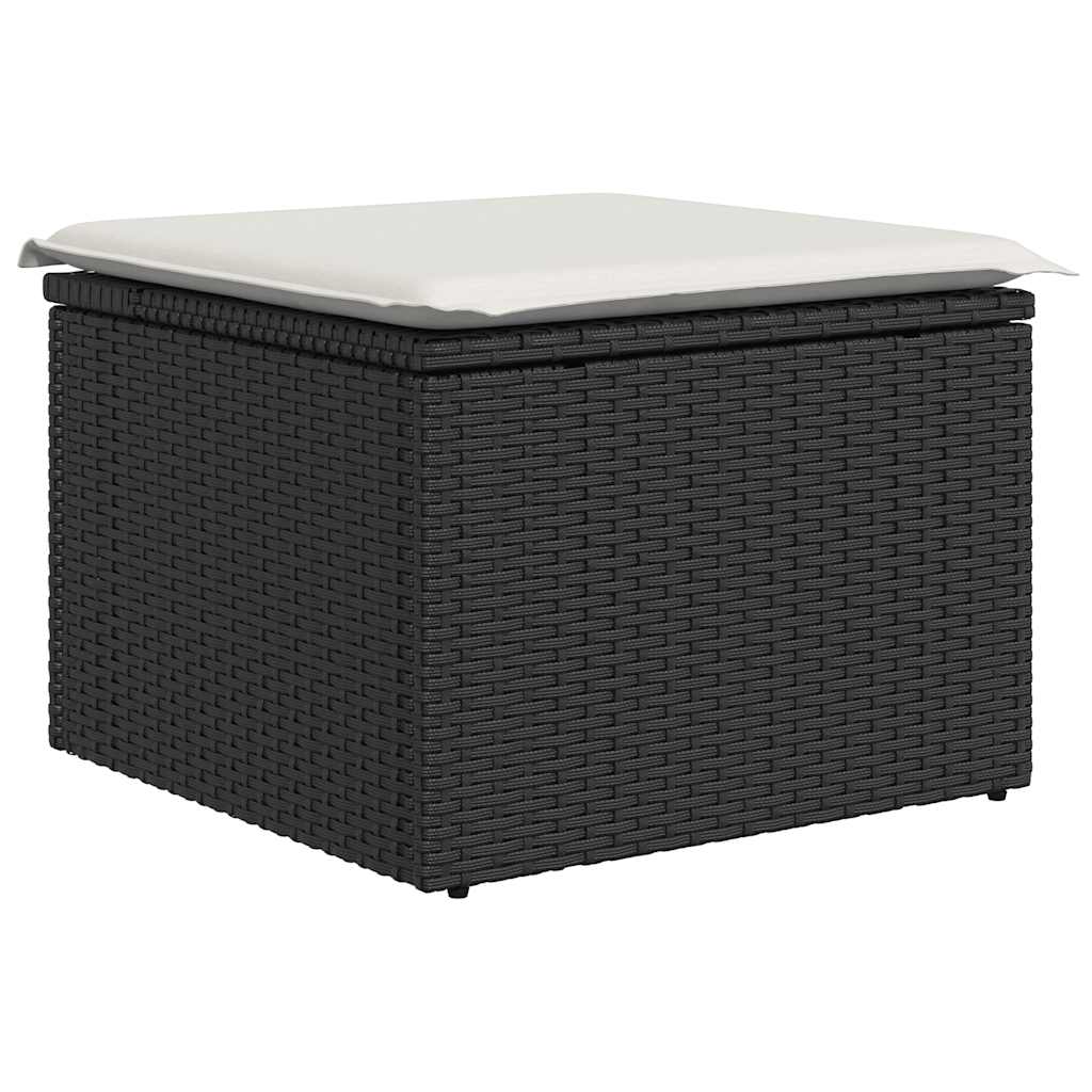 sofasæt til haven 9 dele med hynder polyrattan sort