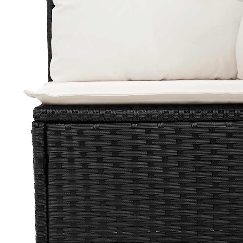 sofasæt til haven 10 dele med hynder polyrattan sort