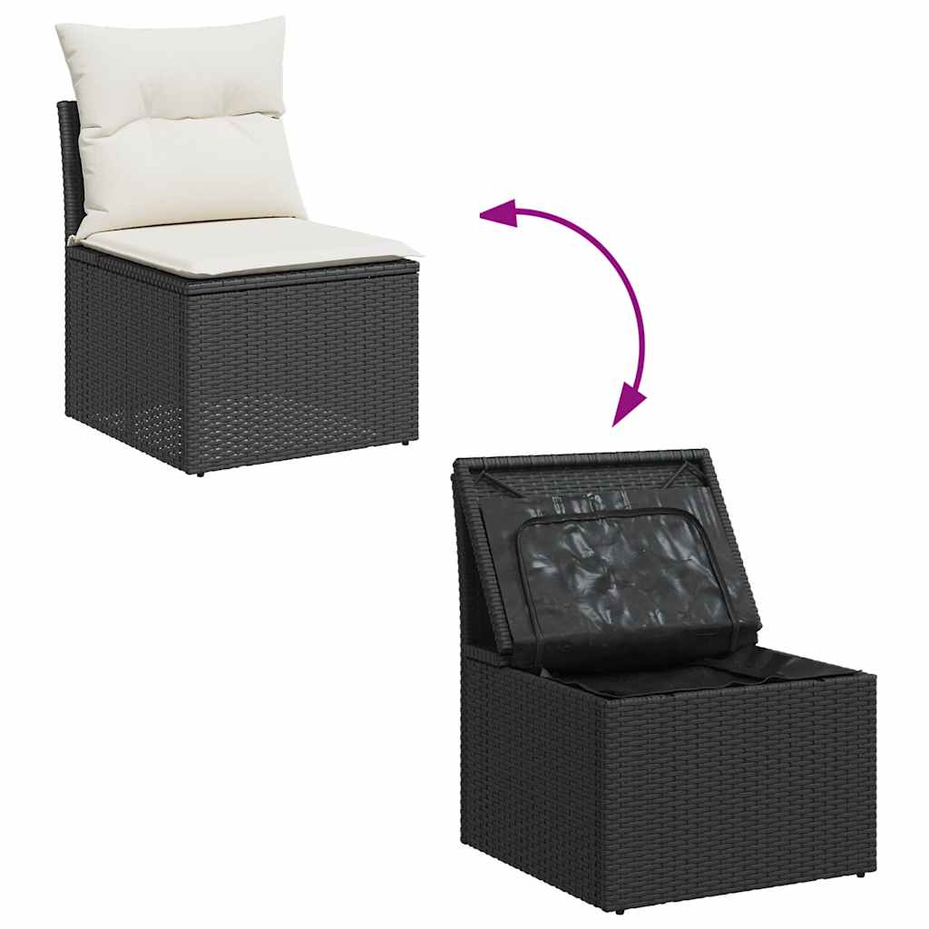 sofasæt til haven 10 dele med hynder polyrattan sort