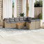 havesofasæt 10 dele med hynder polyrattan beige