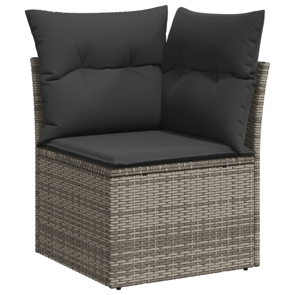 loungesæt til haven 11 dele med hynder polyrattan grå