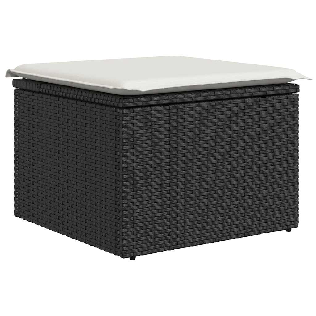sofasæt til haven 10 dele med hynder polyrattan sort