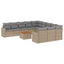 havesofasæt 12 dele med hynder polyrattan beige