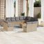 spisebordssæt til haven 13 dele med hynder polyrattan beige