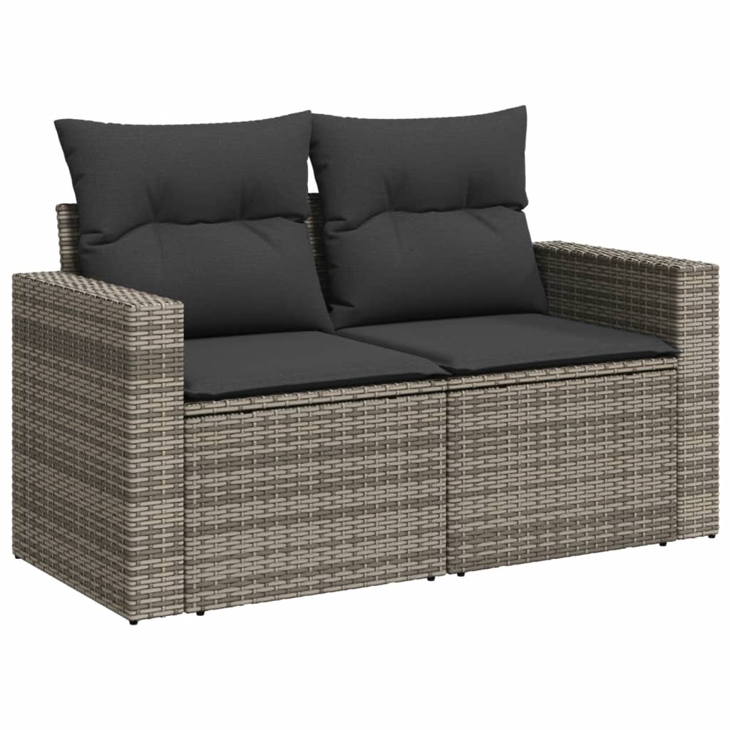 sofasæt til haven 14 dele med hynder polyrattan grå