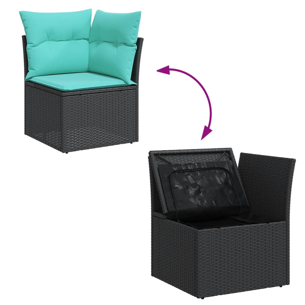 sofasæt til haven 13 dele med hynder polyrattan sort