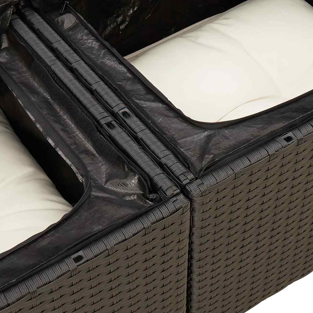 sofasæt til haven 10 dele med hynder polyrattan sort