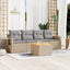 havesofasæt 5 dele med hynder polyrattan beige