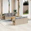 havesofasæt 7 dele med hynder polyrattan beige