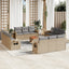spisebordssæt til haven 13 dele med hynder polyrattan beige