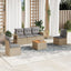 havesofasæt 6 dele med hynder polyrattan beige