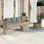 havesofasæt 7 dele med hynder polyrattan beige