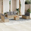 havesofasæt 8 dele med hynder polyrattan beige