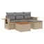havesofasæt 5 dele med hynder beige polyrattan