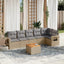 havesofasæt 7 dele med hynder polyrattan beige