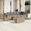 havesofasæt 11 dele med hynder polyrattan beige