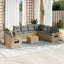 havesofasæt 10 dele med hynder polyrattan beige