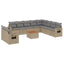 havesofasæt 11 dele med hynder polyrattan beige