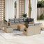 spisebordssæt til haven 9 dele med hynder polyrattan beige