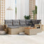 havesofasæt 7 dele med hynder polyrattan beige