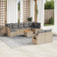 havesofasæt 10 dele med hynder polyrattan beige