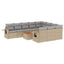 havesofasæt 11 dele med hynder polyrattan beige