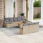 havesofasæt 11 dele med hynder polyrattan beige