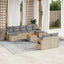 havesofasæt 10 dele med hynder polyrattan beige