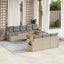 havesofasæt 11 dele med hynder polyrattan beige