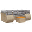 sofasæt til haven 7 dele med hynder polyrattan beige