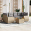 sofasæt til haven 7 dele med hynder polyrattan beige
