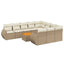 sofasæt til haven 11 dele med hynder polyrattan beige