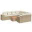 sofasæt til haven 9 dele med hynder polyrattan beige