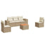 sofasæt til haven 6 dele med hynder polyrattan beige