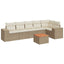 sofasæt til haven 7 dele med hynder polyrattan beige