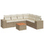 sofasæt til haven 7 dele med hynder polyrattan beige