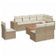 sofasæt til haven 9 dele med hynder polyrattan beige
