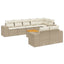 sofasæt til haven 9 dele med hynder polyrattan beige