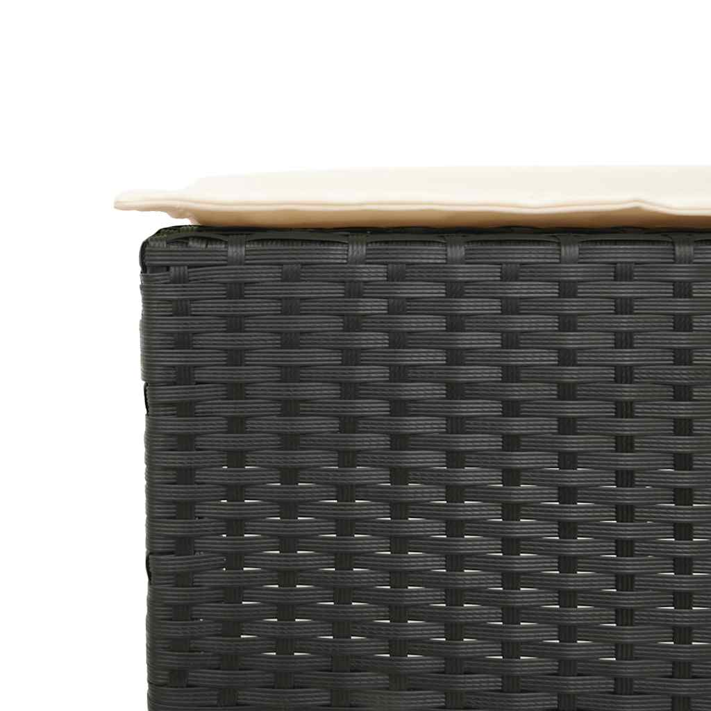 barsæt til haven 7 dele med hynder polyrattan sort