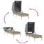 liggestole 2 stk. med baldakiner og bord polyrattan beige