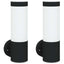 Udendørs væglampe 2 pcs Sort 12 x 8,5 x 27 cm