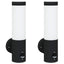 Udendørs væglampe 2 pcs Sort 12 x 8,5 x 29 cm