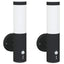 Udendørs væglampe 2 pcs Sort 15 x 7,5 x 33 cm