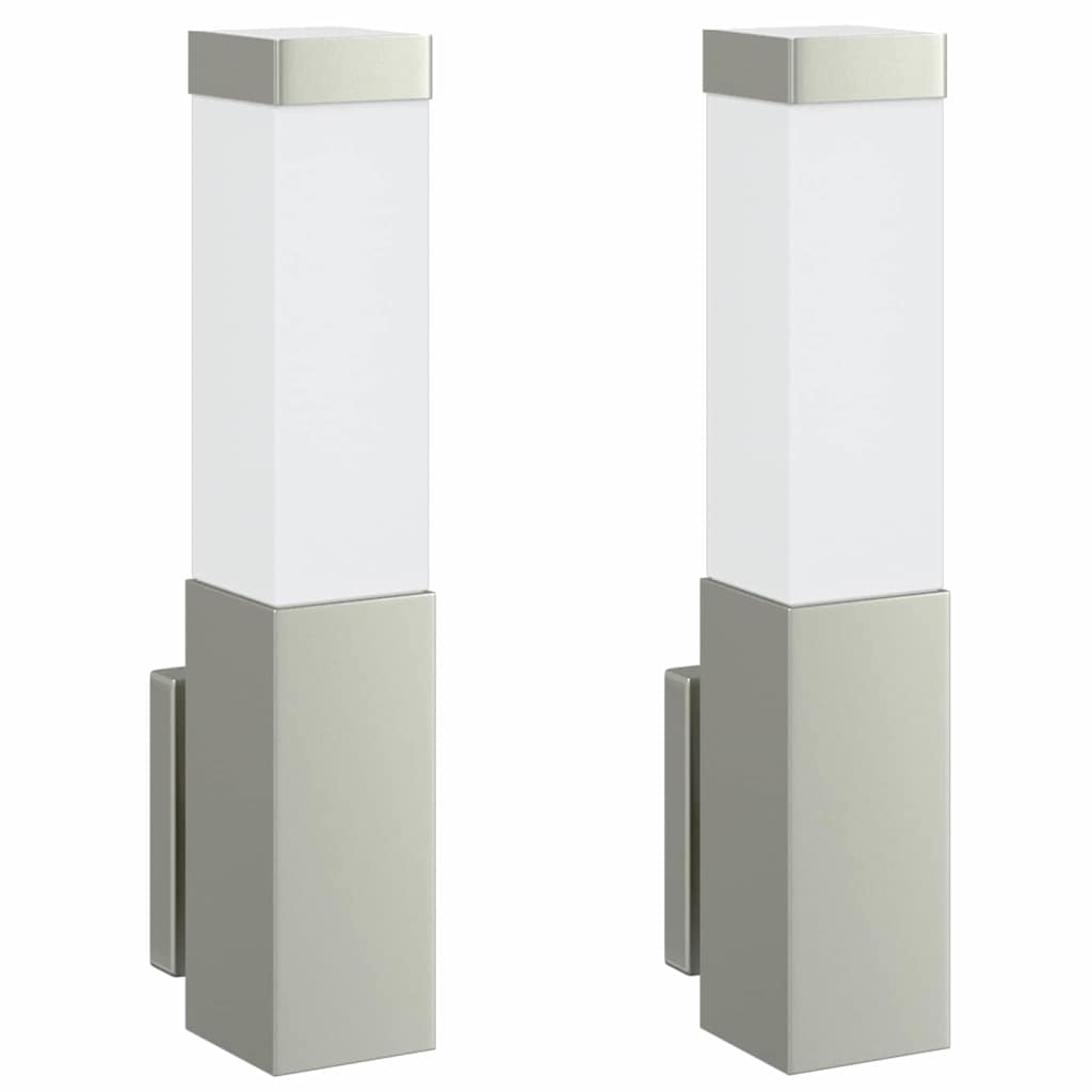 Udendørs væglampe 2 pcs Sølv 10.5 x 6 x 33 cm