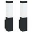 Udendørs væglampe 2 pcs Sort 10.5 x 6 x 33 cm