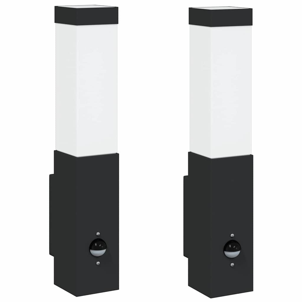 Udendørs væglampe 2 pcs Sort 10.5 x 6 x 33 cm