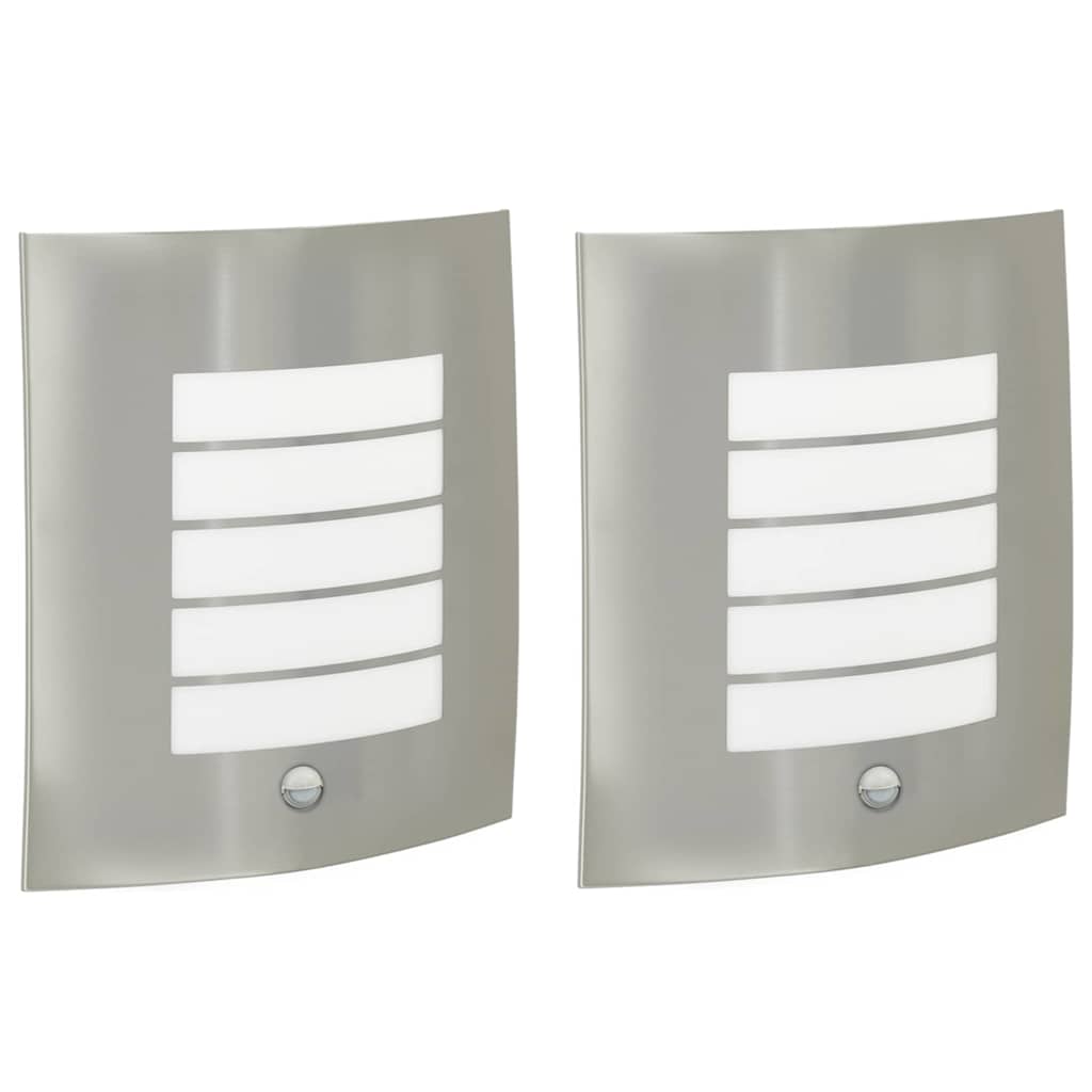 Udendørs væglampe 2 pcs Sølv 23,5 x 9 x 26 cm